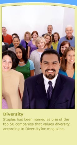 Staples was named one of the top 50 companies that values diversity by DiversityInc magazine in 2005.